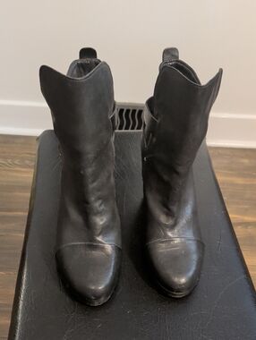 RAG & BONE black leather booties - size 37.5 / 7